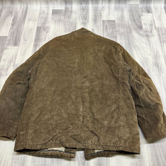 ✅ Mens L VTG Sears Utility Outerwear Brown Corduroy Jacket *Talon Zipper **FLAWS - Picture 2 of 16
